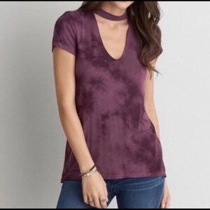 AEO Soft & Sexy Choker Tie Dye Top